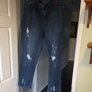 Celebrity Pink Women's Relaxed Distressed Denim